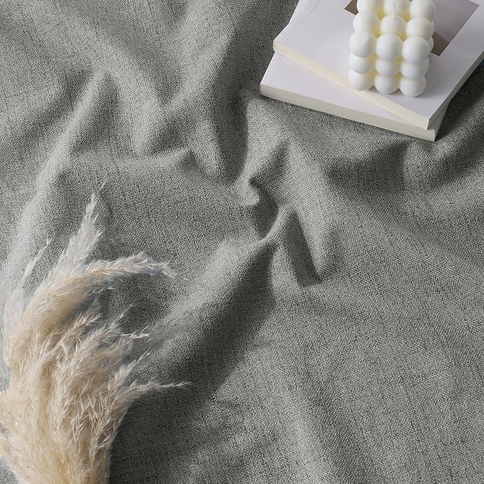 RYB HOME 100% Blackout Linen Textured Curtains 90 inches Long, Thermal - Image 8