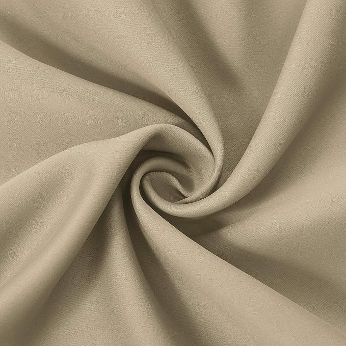Beige Blackout Curtains 34 x 54 Inch Length/Set of 2 Curtain Panels/Thermal - Image 5
