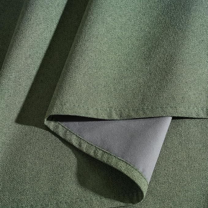 RYB HOME Forest Green 100% Blackout Linen Curtains 84 Length 52 Width, Privacy - Image 5