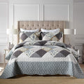 3-Piece Queen Quilt Set Quilted Bedspread Oversized Microfiber Lightweight by Travan