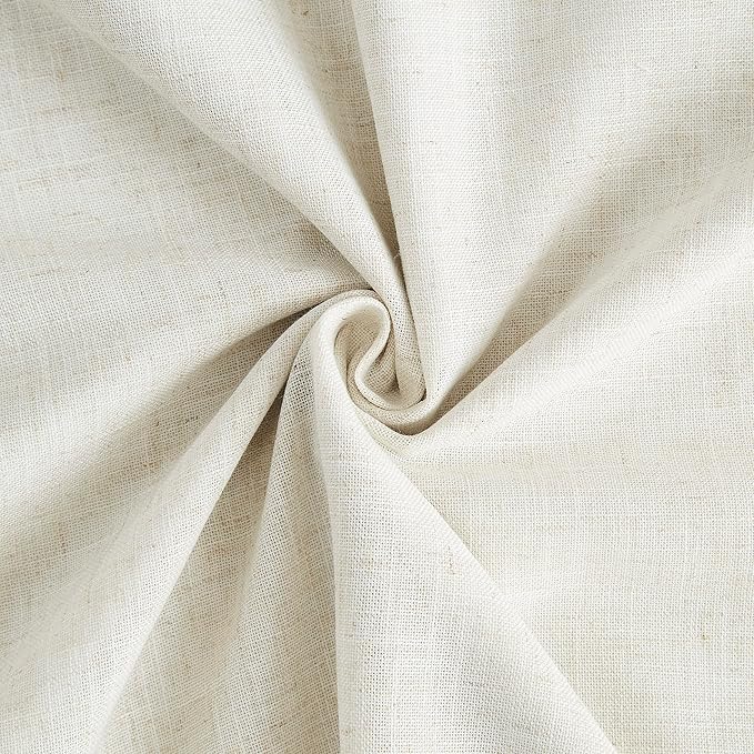 Vision Home Natural Linen Full Blackout Curtains for Bedroom Living Room Darkening Soundproof Window Curtains 102 inch Thermal Insulated Rod Pocket Back Tab Linen Drapes 2 Panels 56" Wx102 L