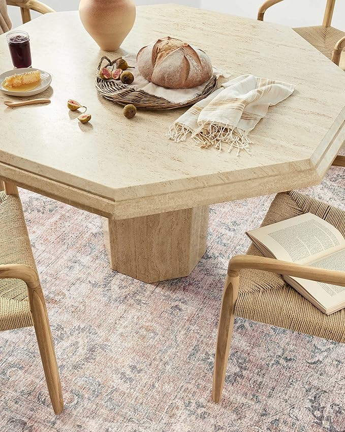 Loloi Skye Collection SKY-01 Blush/Grey 6'-0" x 9'-0" Area Rug