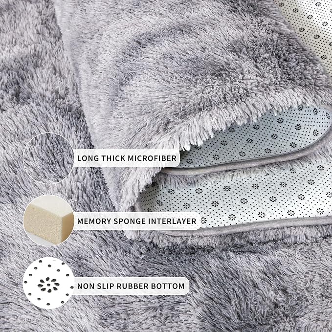 Fluffy Runner Rugs for Bedroom Aesthetic 2x6 Feet, Shag Soft Bedside Rug - Image 8