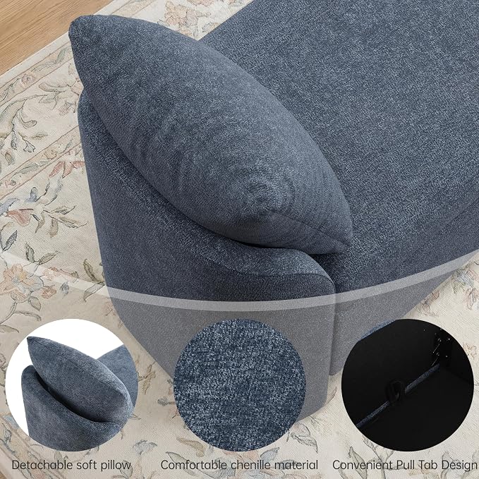 Usaint 58.3" Upholstered Storage Ottoman Bench - Image 3