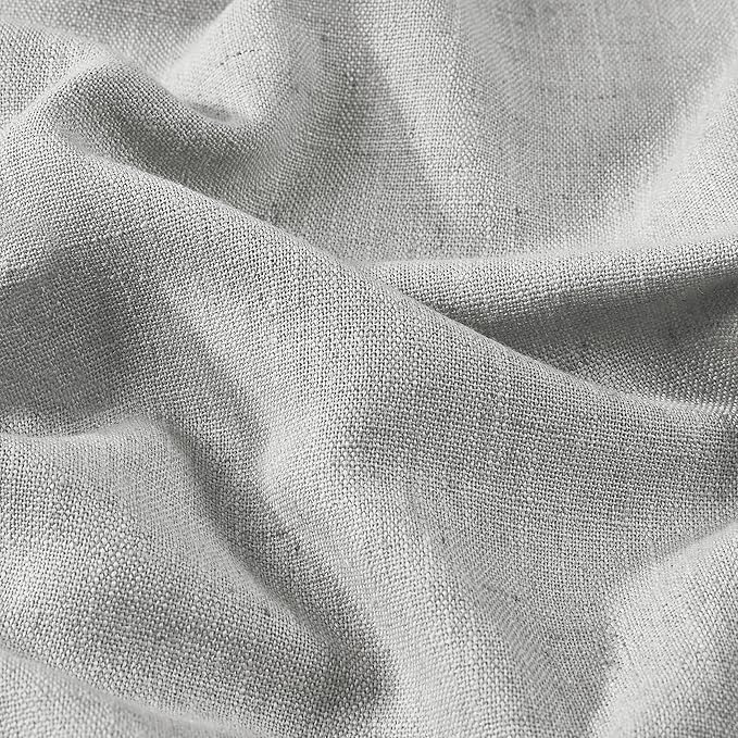 Vision Home Light Grey Pinch Pleated Full Blackout Curtains Linen Blended 60" - Image 6