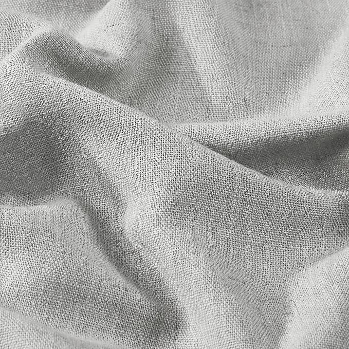Vision Home Light Gray Pinch Pleated Full Blackout Curtains Linen Blended - Image 6