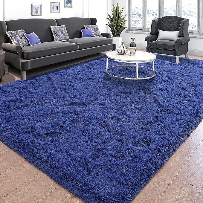 Fluffy Large Rugs for Living Room, Shag Area Rug 6x9 Soft Carpet for Bedroom - Image 2