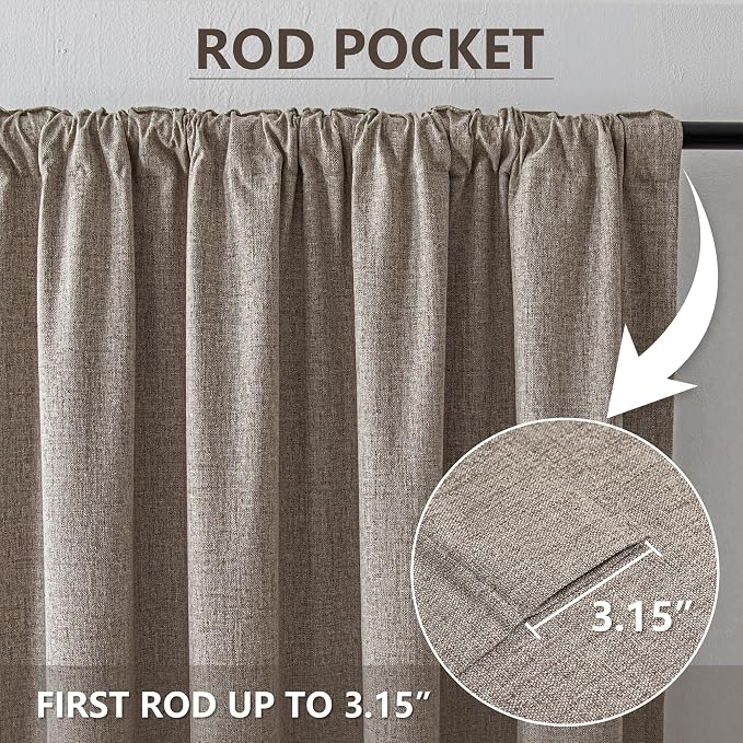 IGEMAEVE Blackout Curtains for Bedroom Grommets Linen 52" W x 108" L | Living - Image 7
