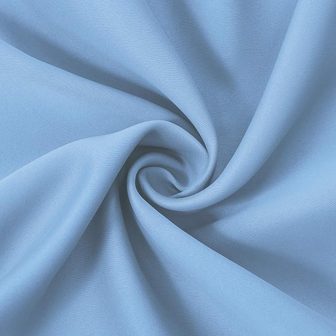 Blackout Curtains 52 x 45 inch/Sky Blue Curtains Set of 2 Panels/Thermal - Image 5