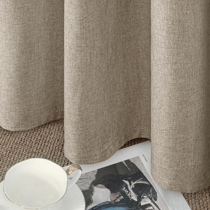 YoungsTex Burlap Linen 100% Blackout Curtains - Image 7
