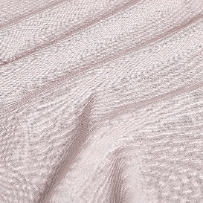 Vision Home Pink Linen Full Blackout Curtains 84 inch Length for Bedroom Living Room Darkening Soundproof Window Panels Thermal Insulated Rod Pocket Back Tab Farmhouse Drapes 56" Wx84 Lx2