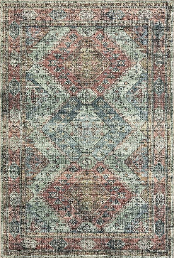 Loloi Skye Collection SKY-06 Apricot/Mist 6'-0" x 6'-0" Round Area Rug